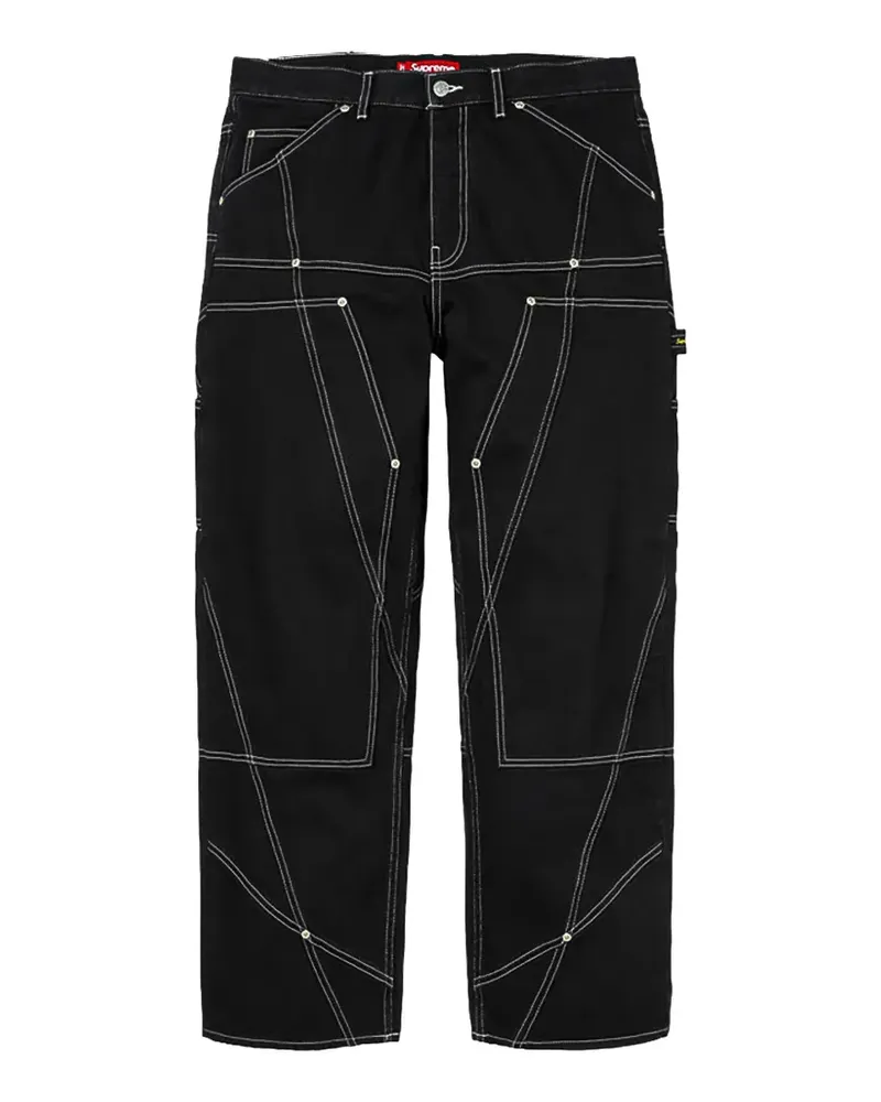 Supreme Being Double-Knee Hose mit geradem Bein - Schwarz Schwarz