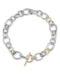 David Yurman 18kt Gelbgoldhalskette mit Diamant Silber