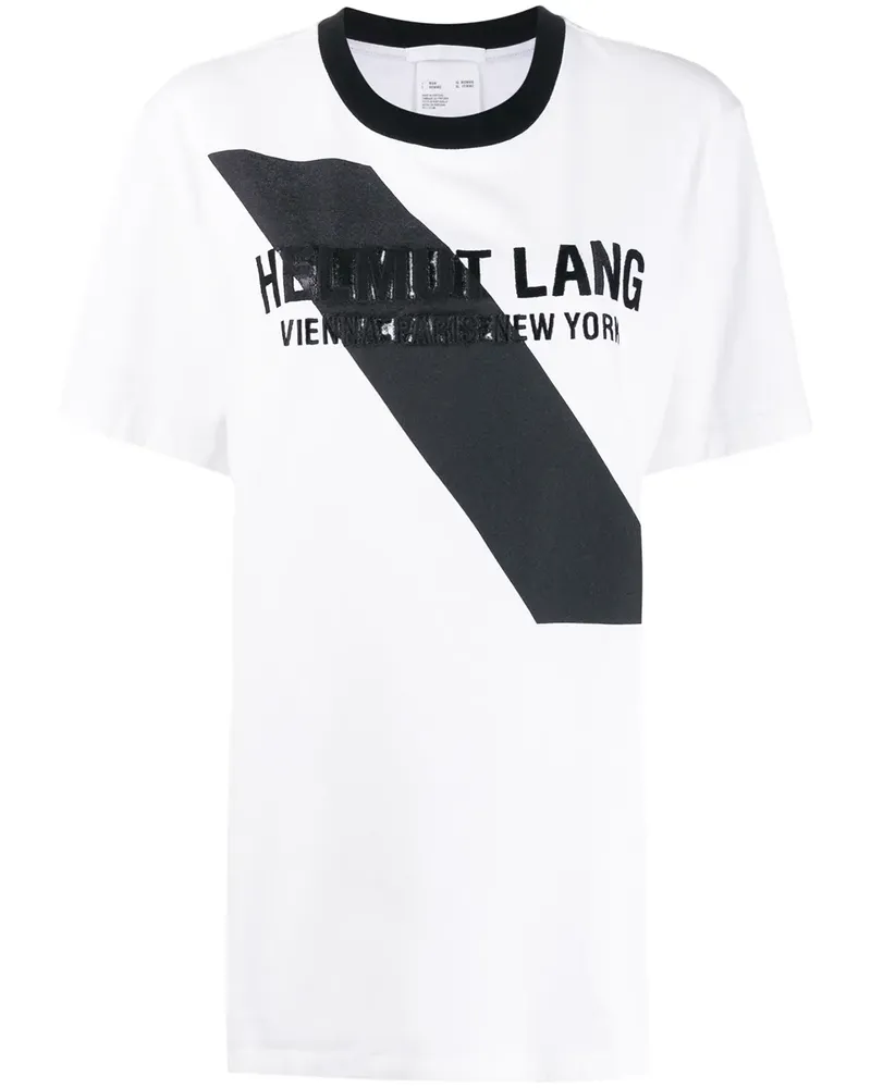 Helmut Lang T-Shirt mit Logo-Applikation - Weiß Weiß