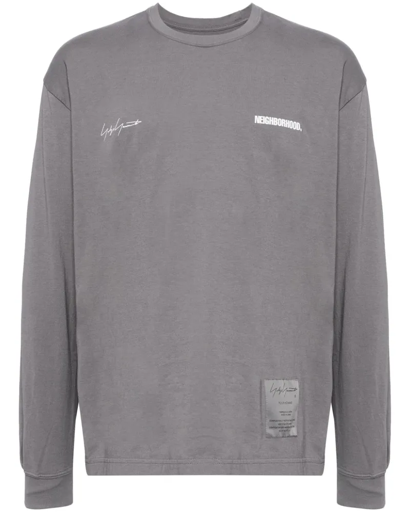 Yohji Yamamoto x NEIGHBORHOOD T-Shirt mit Logo-Print Grau