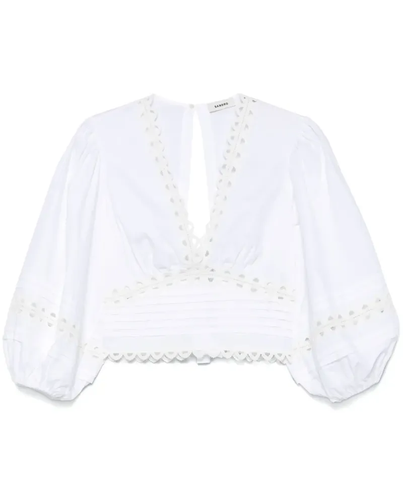 Sandro Top mit Cut-Outs - Weiß Weiß