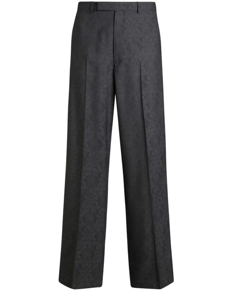 Etro Gerade Hose mit Jacquard Grau