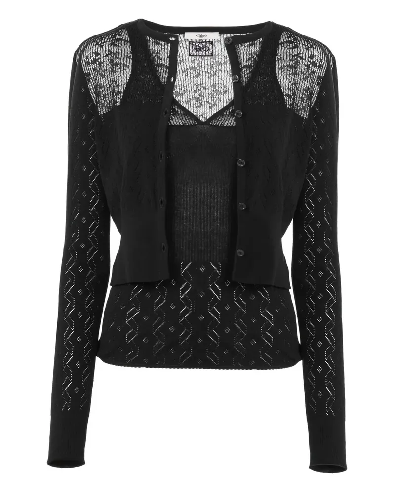 Chloé Oberteil mit Logo-Patch (2er-Set) - Schwarz Schwarz