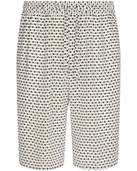 Dolce & Gabbana Bermudas aus Seide mit Monogramm Weiß