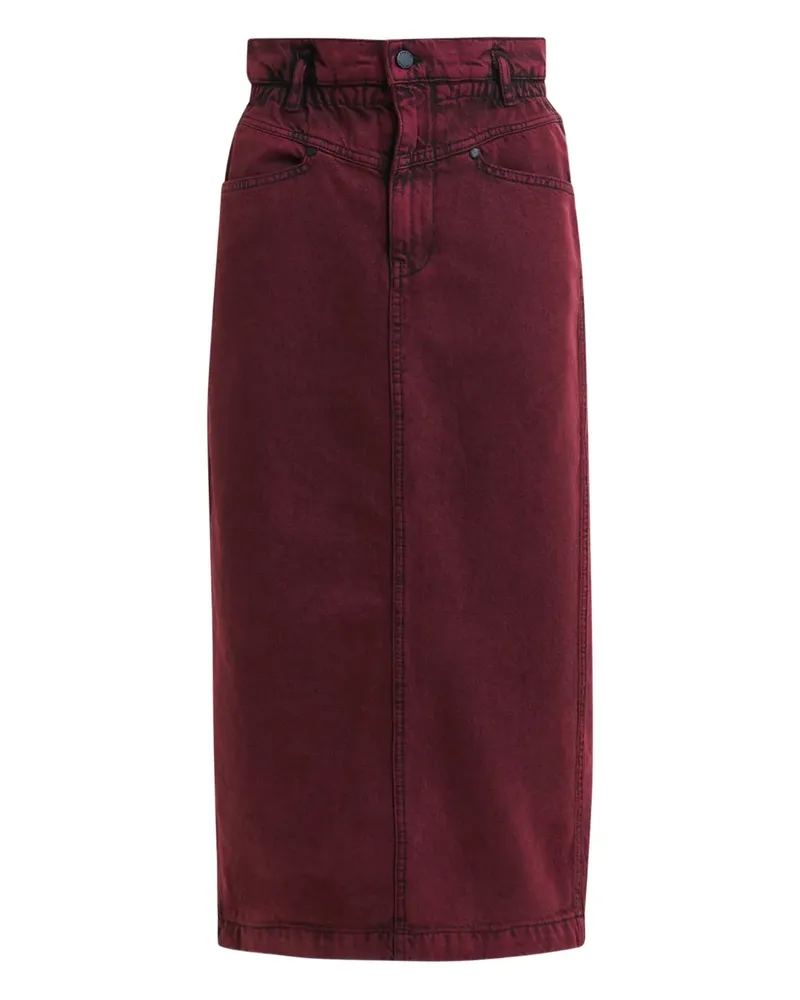 Essentiel Gerade Jeans-Midirock mit elastischem Bund - Rot Rot