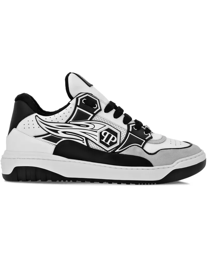Philipp Plein Hexagon Sneakers mit Strass - Weiß Weiß