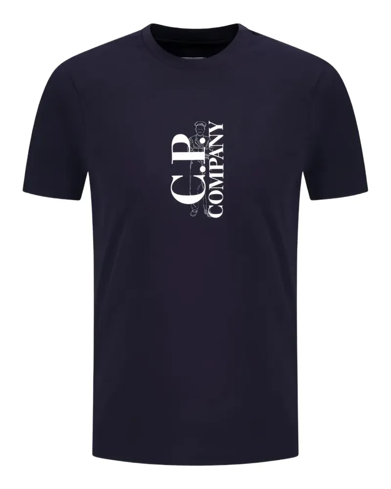 C.P. Company Kurzärmeliges T-Shirt mit Logo-Print - Blau Blau