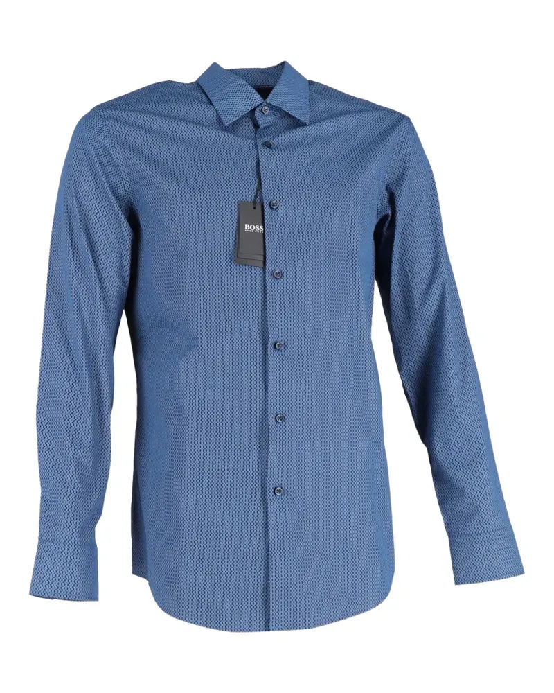 HUGO BOSS patterned long-sleeve shirt - Blau Blau