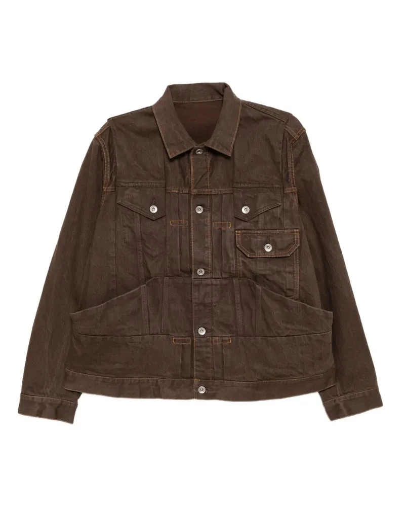 Sacai Klassische Jeansjacke - Braun Braun