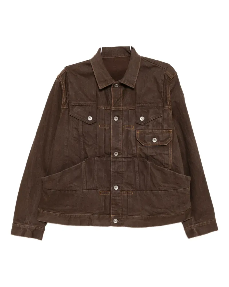 Sacai Klassische Jeansjacke - Braun Braun