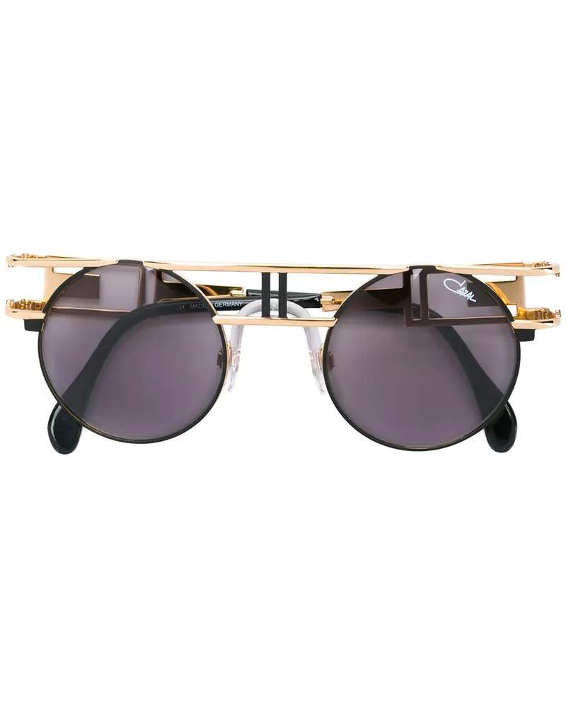 CAZAL Runde Sonnenbrille mit Logo - Metallic Metallic