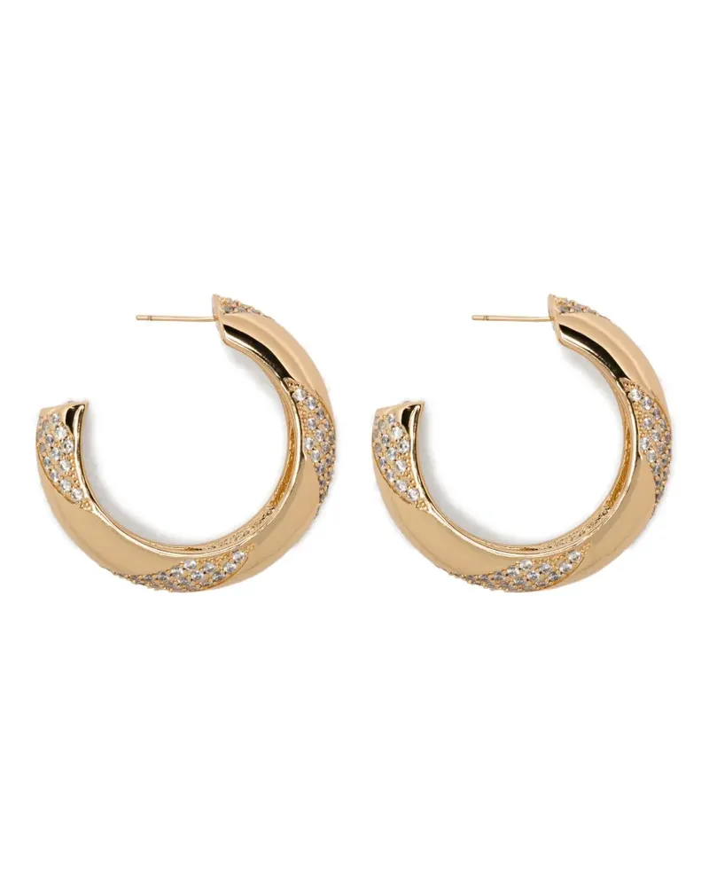 Self-Portrait twisted pave earrings - Gold Gold