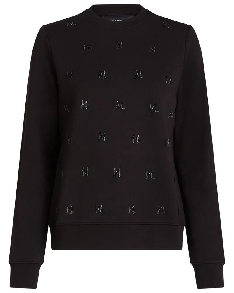 Karl Lagerfeld Sweatshirt mit Strass - Schwarz Schwarz