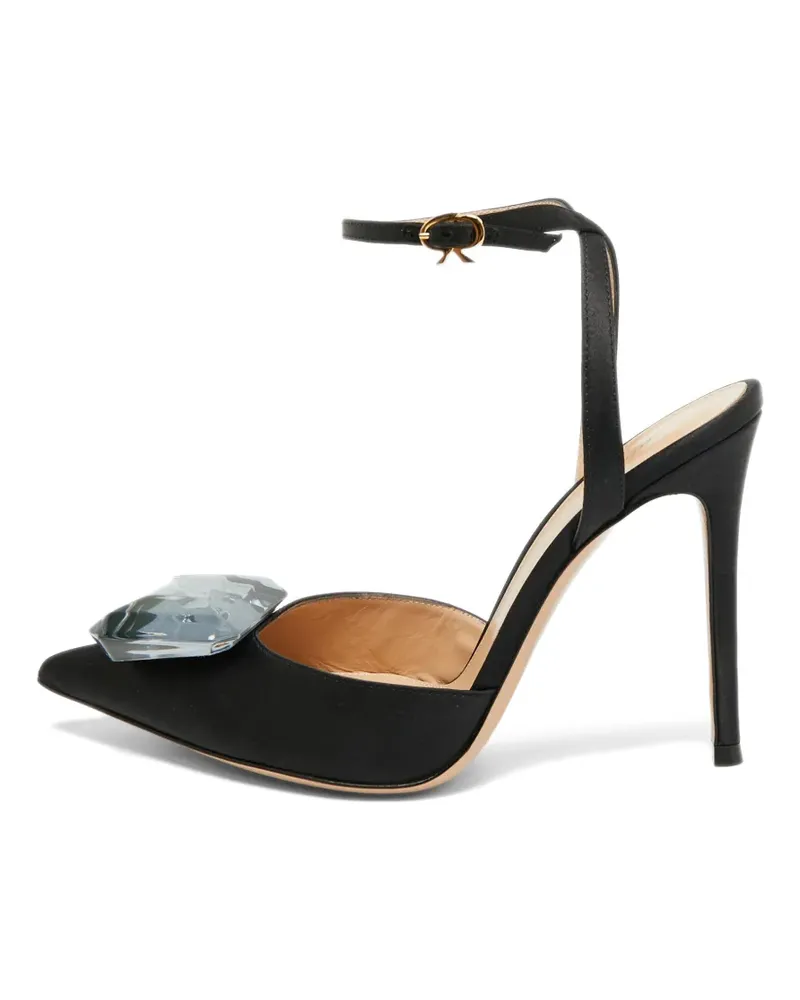 Gianvito Rossi Pumps mit Kristallen 100mm - Schwarz Schwarz