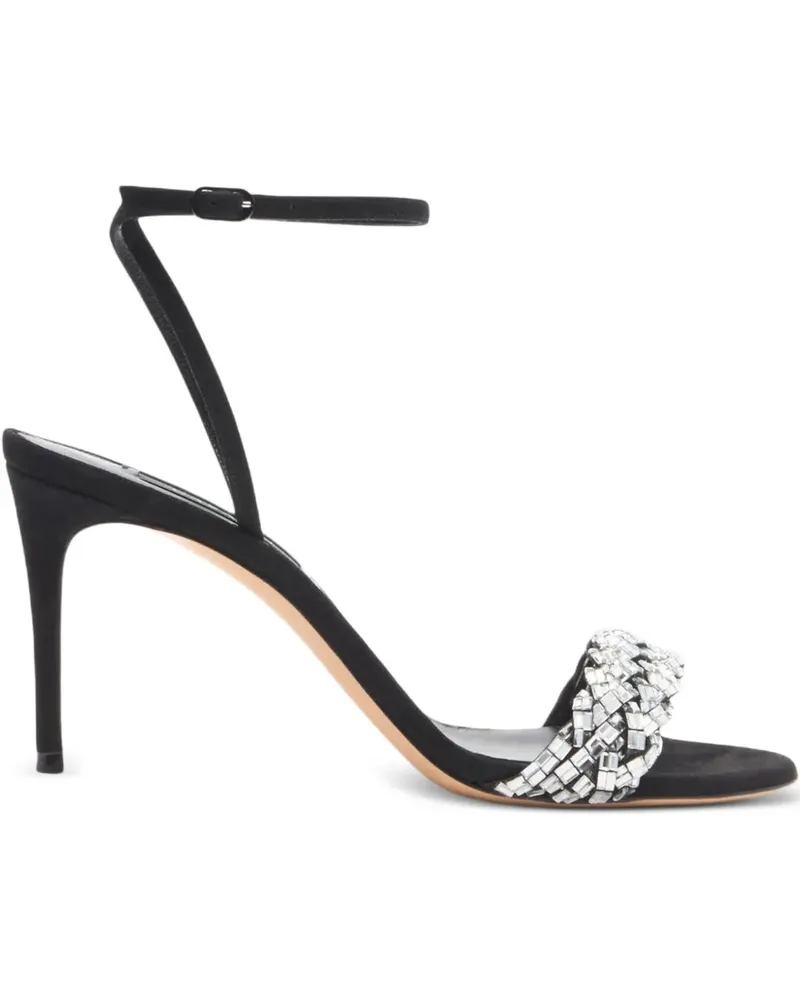 Casadei Verzierte Julia Sandalen mit Flechtdetail 80mm - Schwarz Schwarz