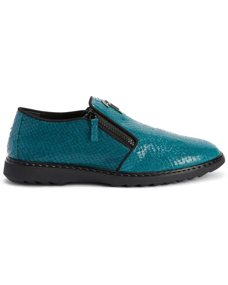 Giuseppe Zanotti Loafer mit Schlangen-Effekt - Blau Blau