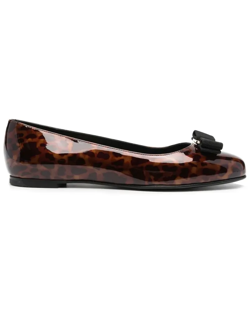 Ferragamo Ballerinas mit Vara-Schleife - Braun Braun