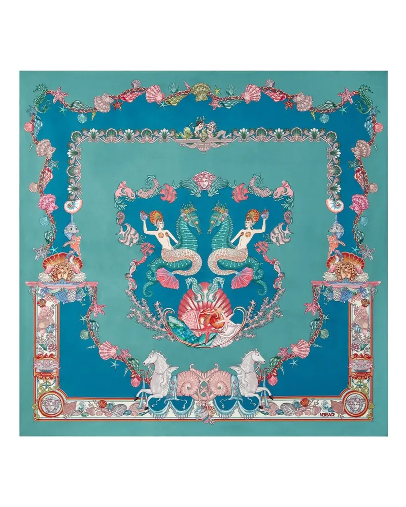 Versace Coral Theater Seidenschal - Grün Grün