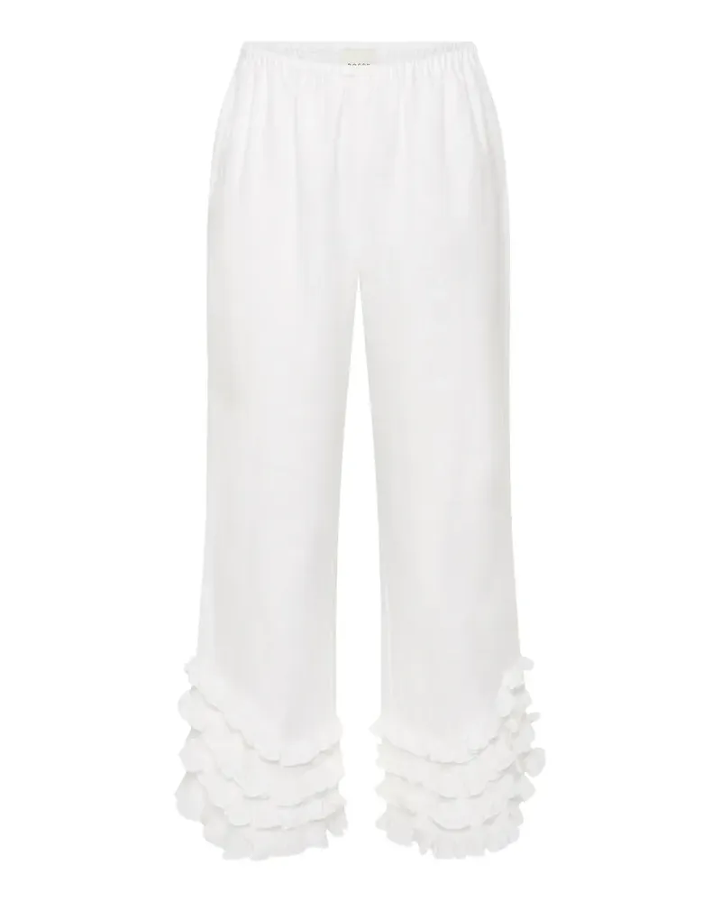 Posse Florence ruffled trousers - Weiß Weiß