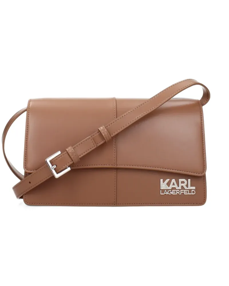 Karl Lagerfeld Umhängetasche mit Logo-Schild - Braun Braun