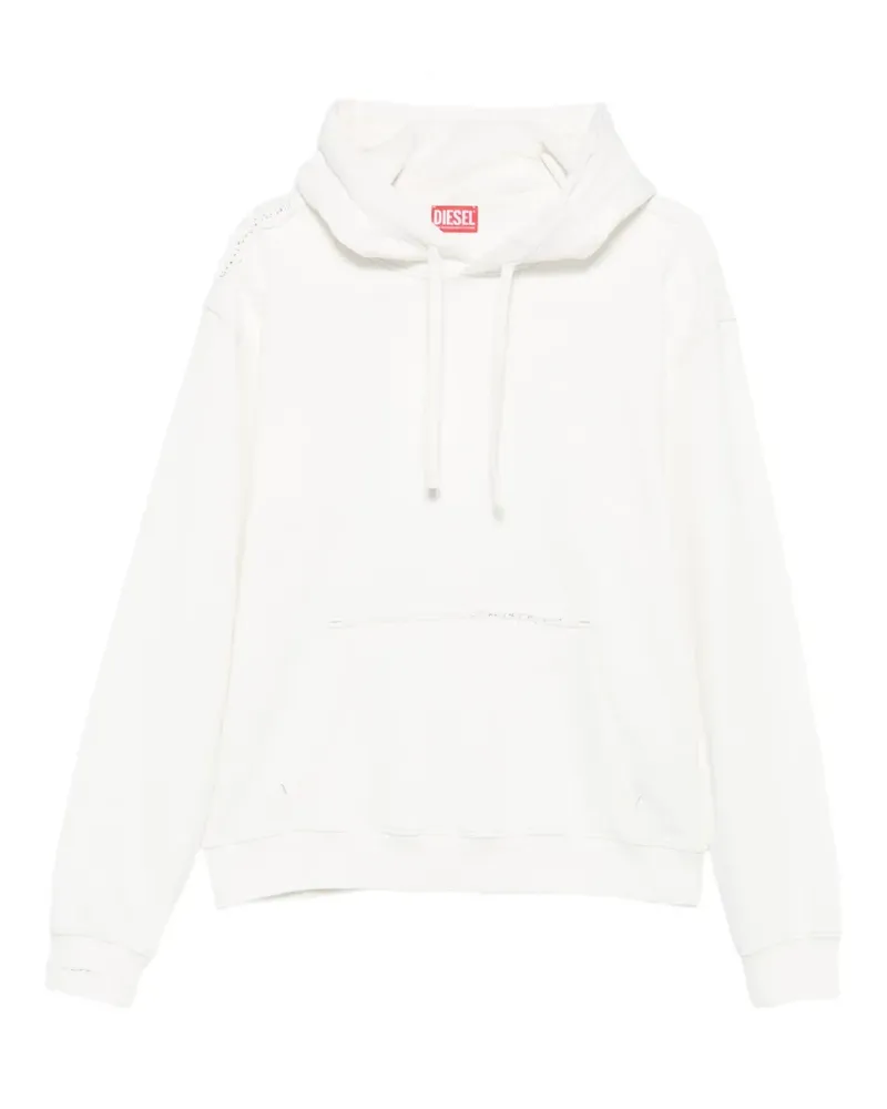 Diesel Hoodie in Distressed-Optik - Weiß Weiß