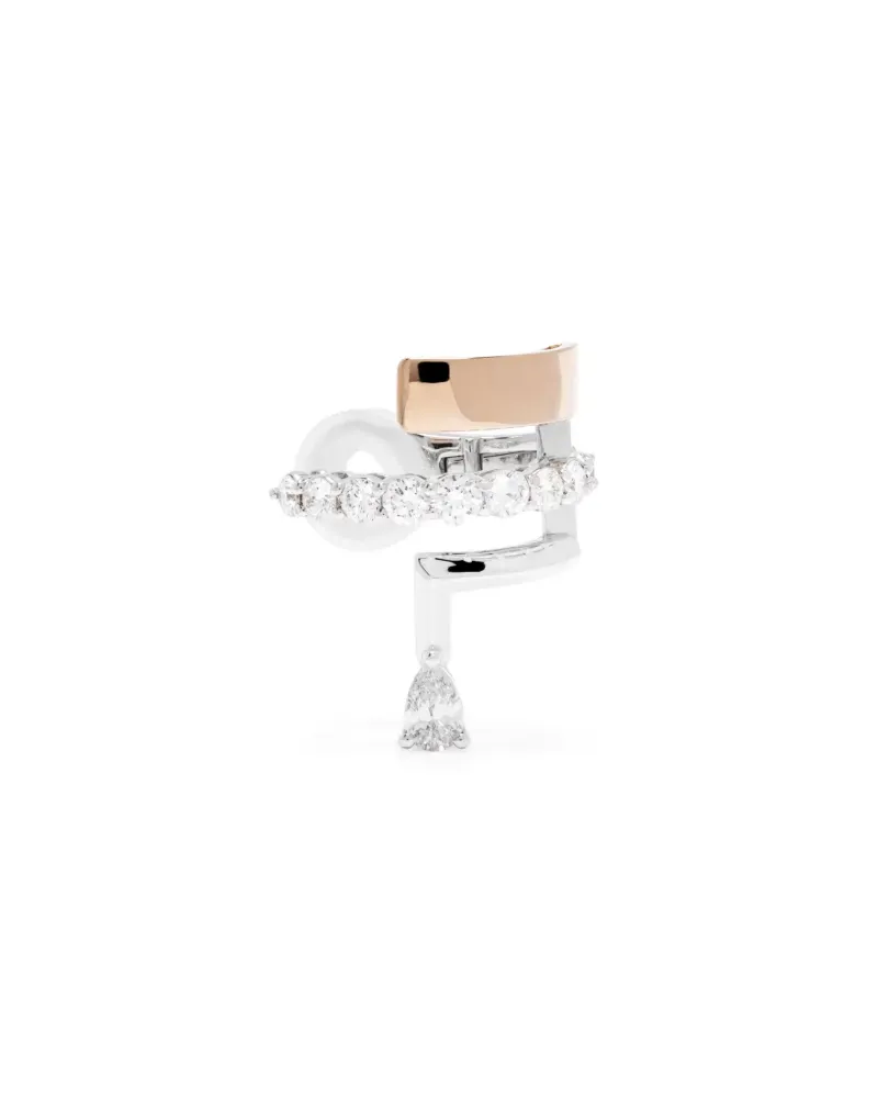 YEPREM 18kt Ear Cuff aus Weißgold mit Diamanten - Silber Silber