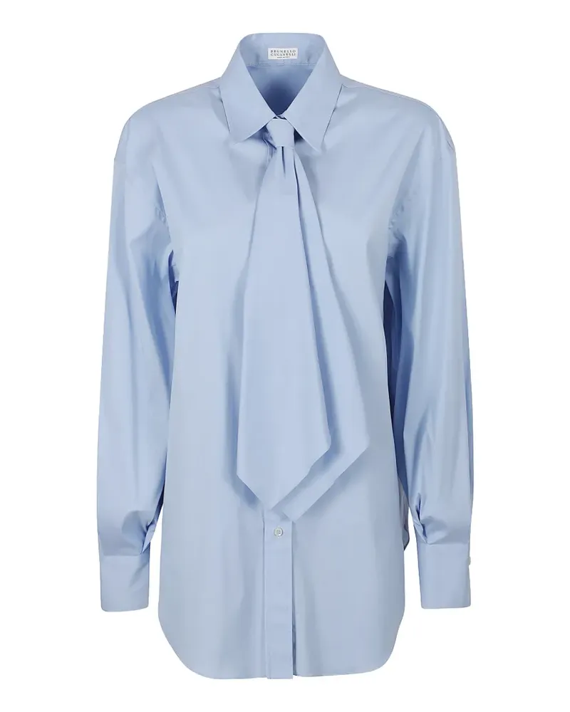 Brunello Cucinelli Hemd aus Popeline - Blau Blau