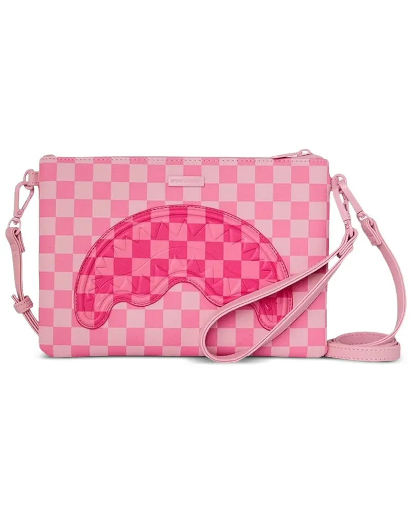 Sprayground Karierte Sharks in Paris Clutch - Rosa Rosa