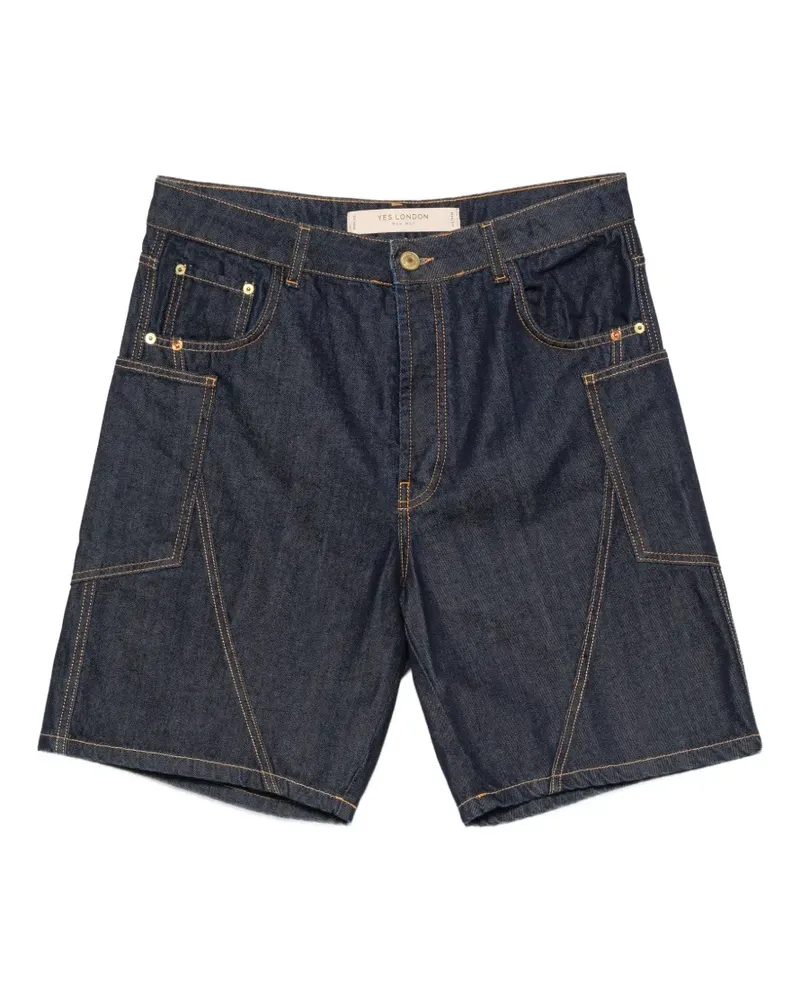 Yes London contrast-stitch denim shorts - Blau Blau
