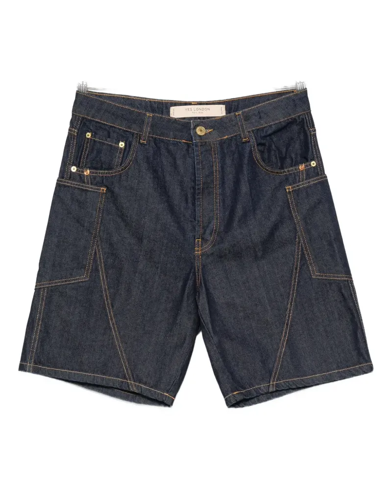 Yes London contrast-stitch denim shorts - Blau Blau