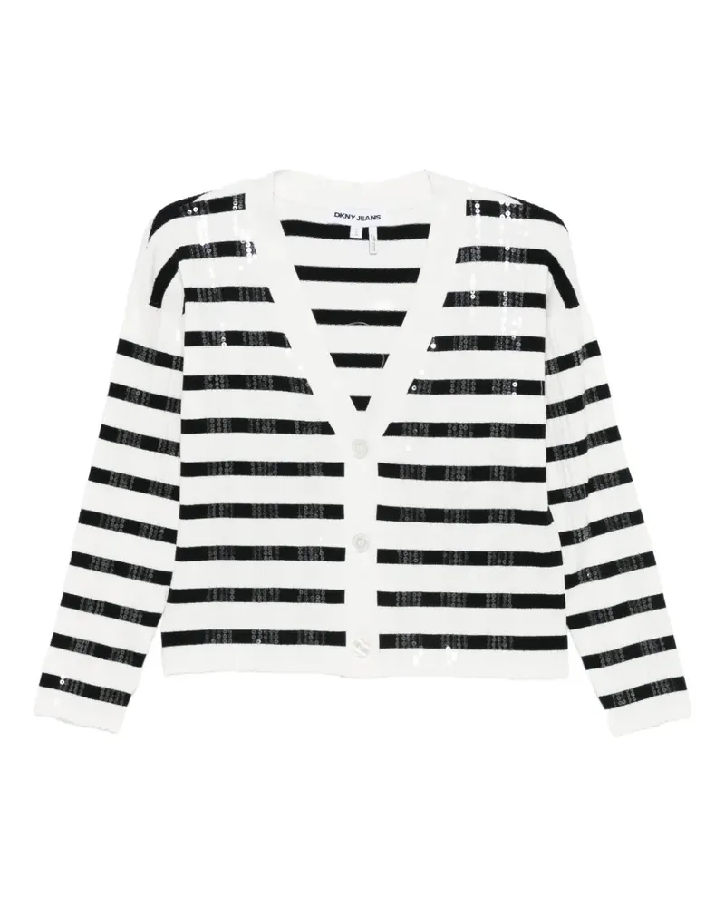 DKNY Cardigan mit Pailletten - Weiß Weiß