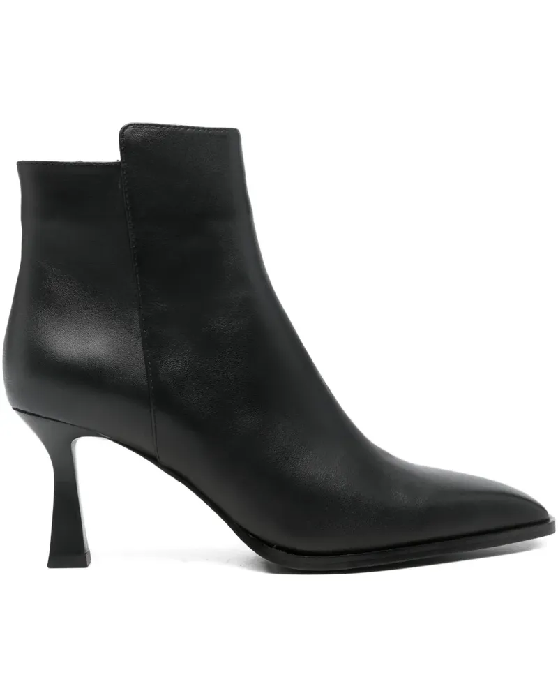 Lola Cruz Knöchelhohe Lederstiefel - Schwarz Schwarz