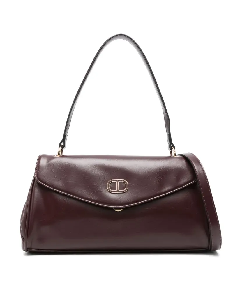 Twin-Set Shopper mit Logo-Schild - Rot Rot