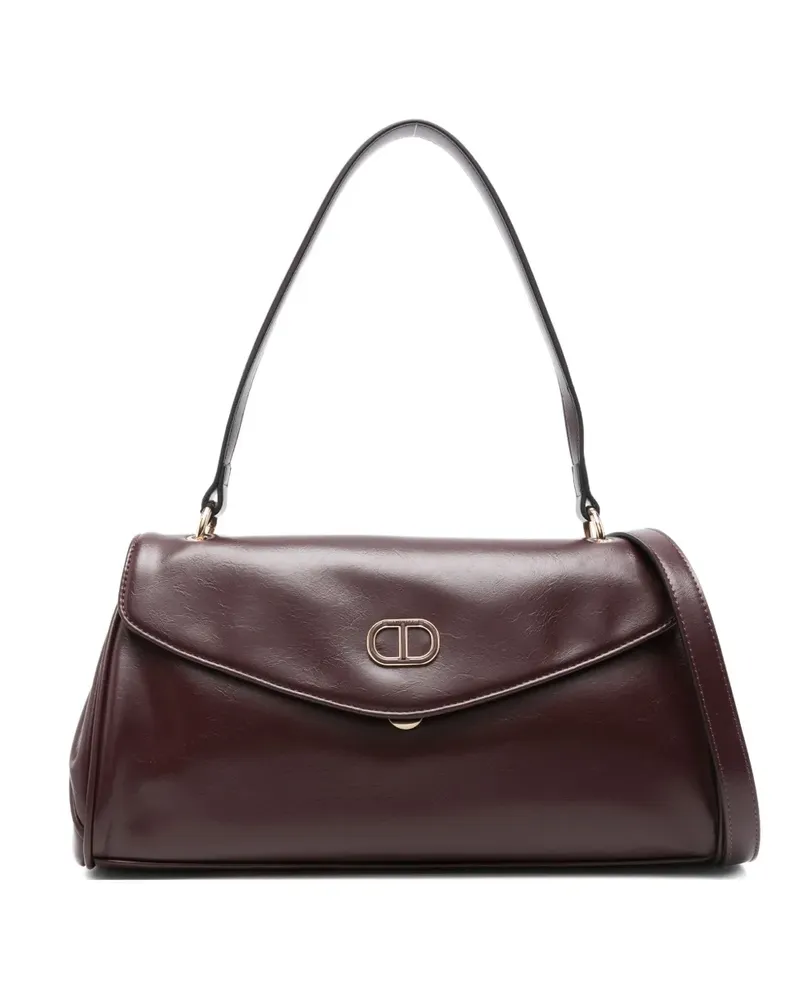 Twin-Set Shopper mit Logo-Schild - Rot Rot