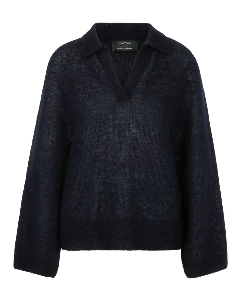 Marc Cain fine-knit polo sweater - Blau Blau