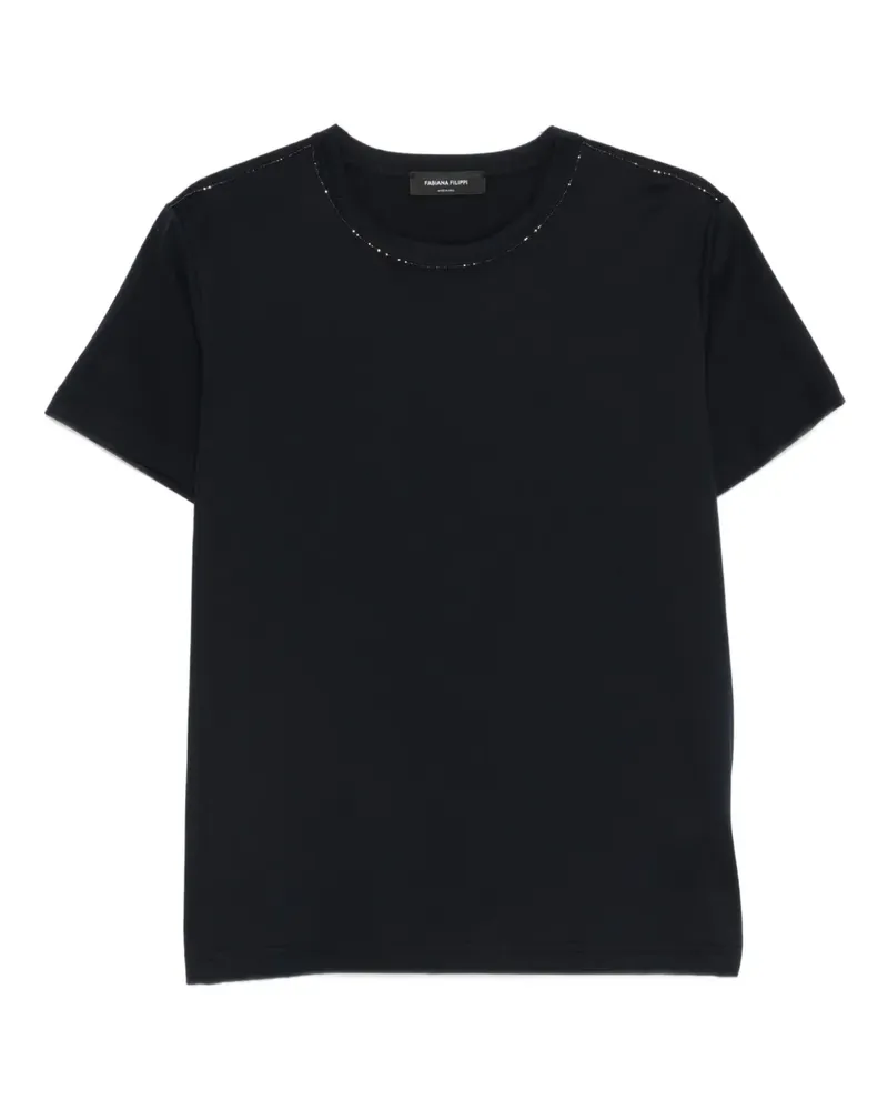 Fabiana Filippi embellished crew-neck T-shirt - Blau Blau