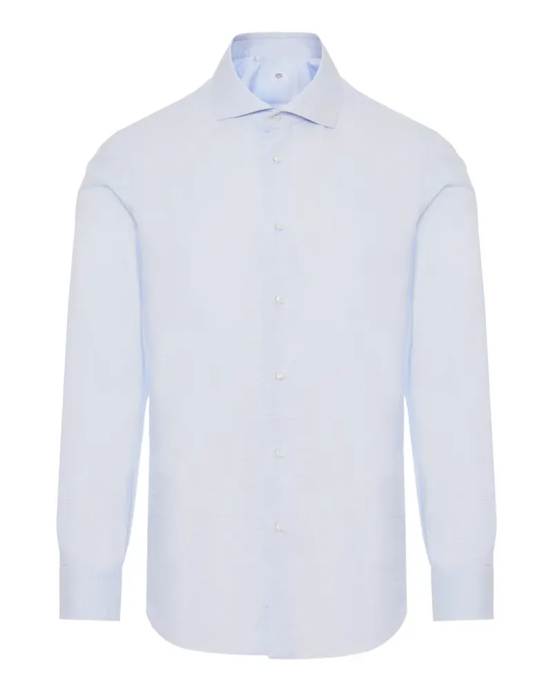 BARBA Hemd mit Mikro-Muster - Blau Blau