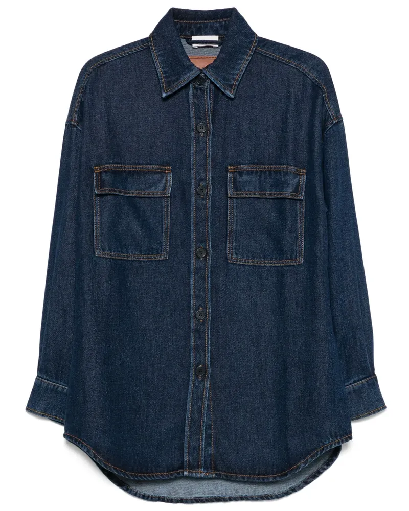 P.A.R.O.S.H. P.A.R.O H. Klassisches Jeanshemd - Blau Blau