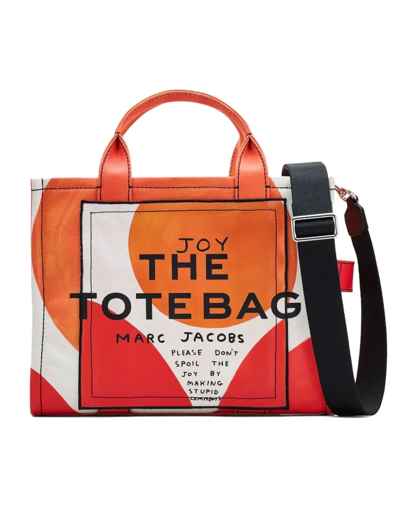 Marc Jacobs x David Shrigley mittelgroße Tote Bag aus Canvas - Orange Orange