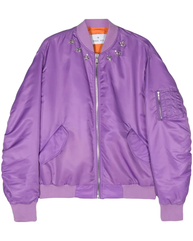 Manuel Ritz Bomberjacke mit Strass Violett