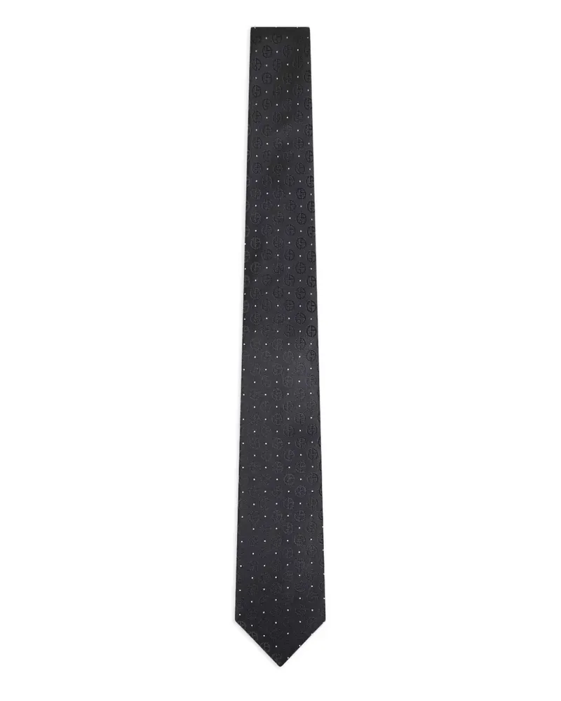 Giorgio Armani Seidenkrawatte aus Monogramm-Jacquard - Schwarz Schwarz