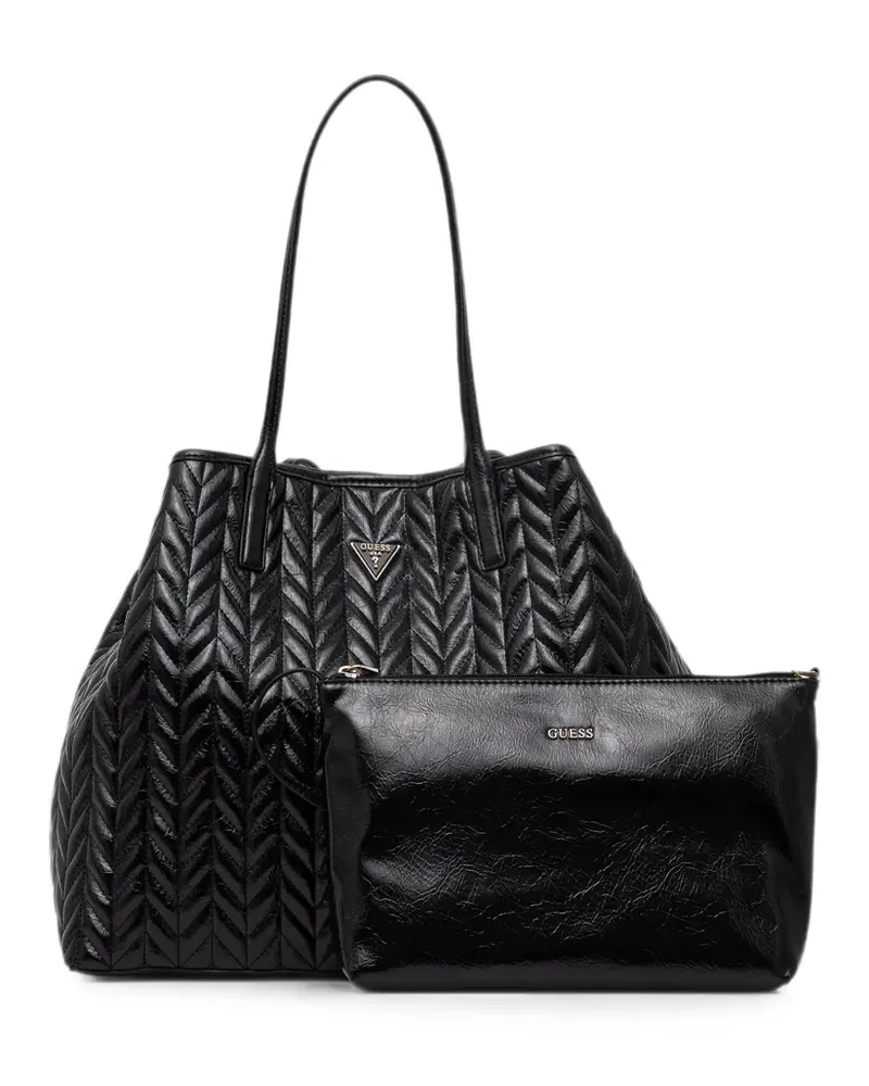 Guess Tote Bag mit Logo-Schild - Schwarz Schwarz