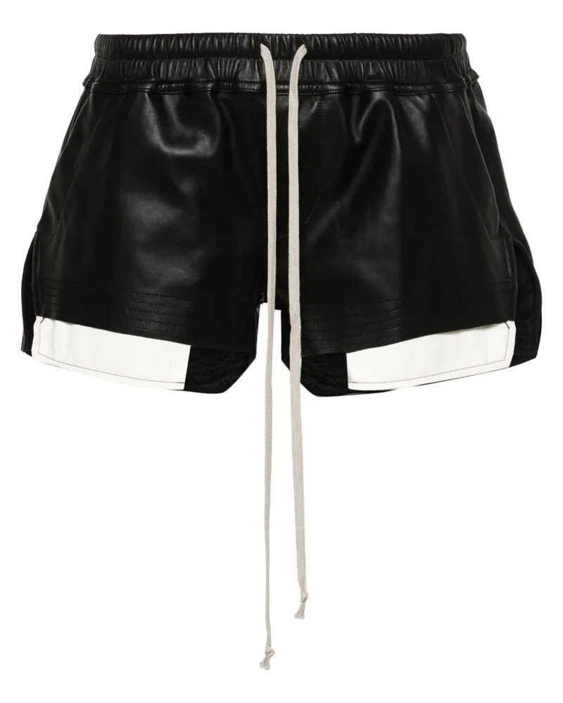 Rick Owens Fog Ledershorts Schwarz