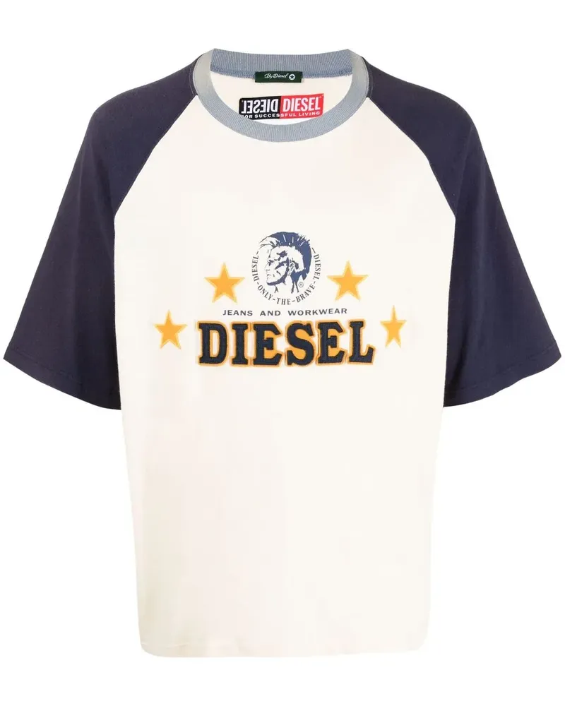 Diesel T-Shirt mit Logo-Stickerei - Nude Nude