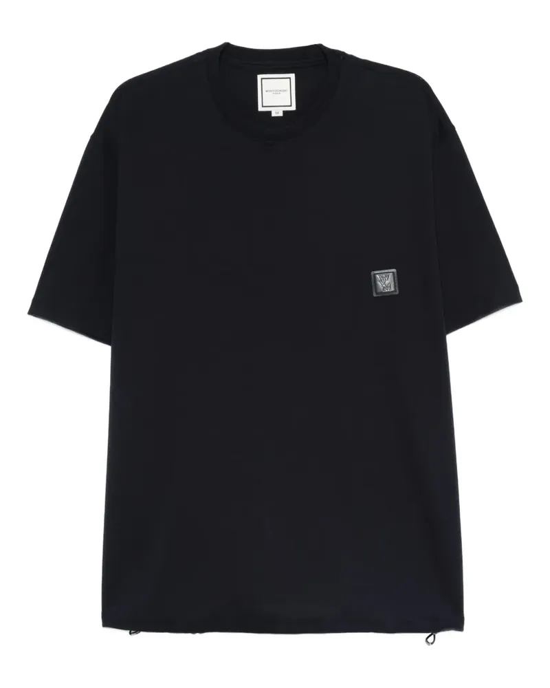 Wooyoungmi T-Shirt mit Logo-Patch - Blau Blau