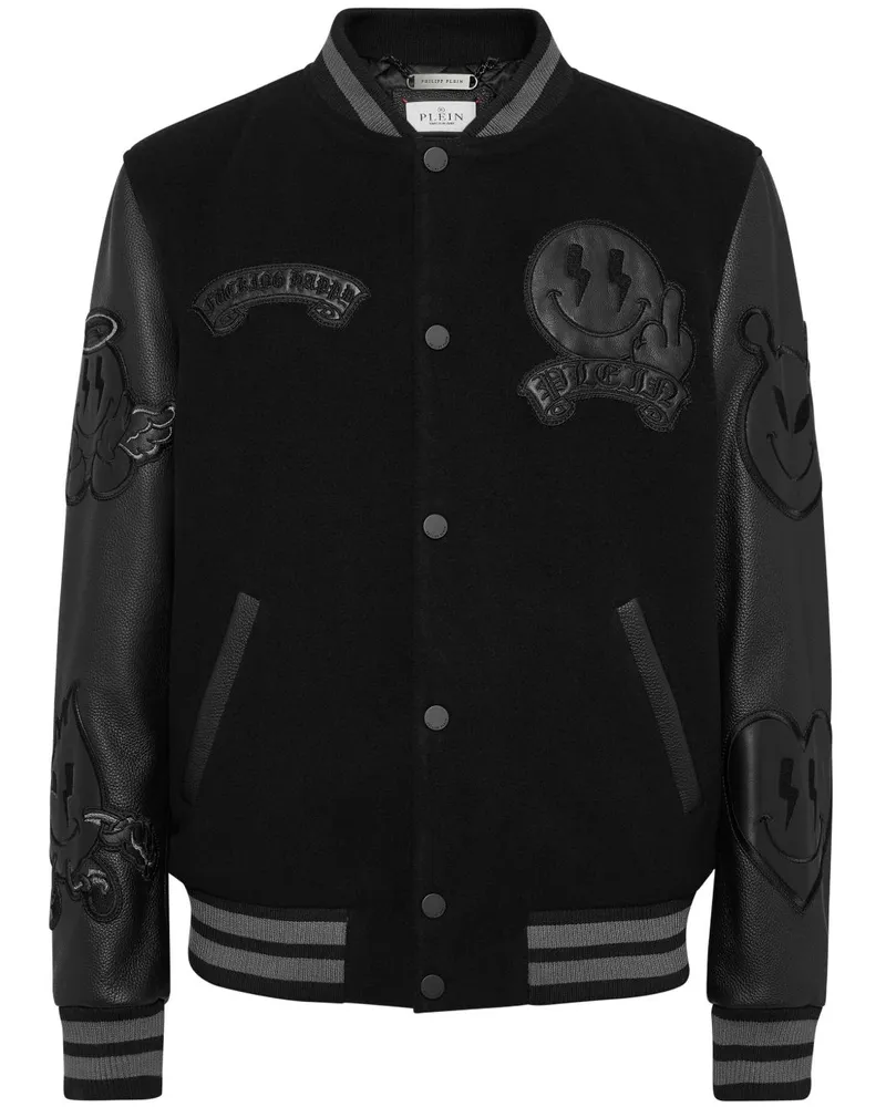 Philipp Plein Jacke im College-Look - Schwarz Schwarz