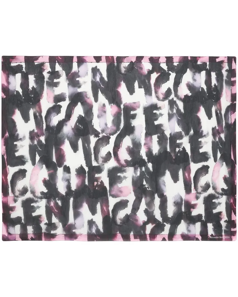 Alexander McQueen Schal mit grafischem Print - Schwarz Schwarz