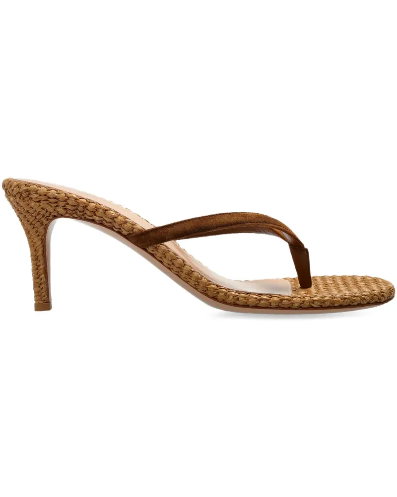 Gianvito Rossi Wildleder-Mules mit gewebtem Absatz - Braun Braun