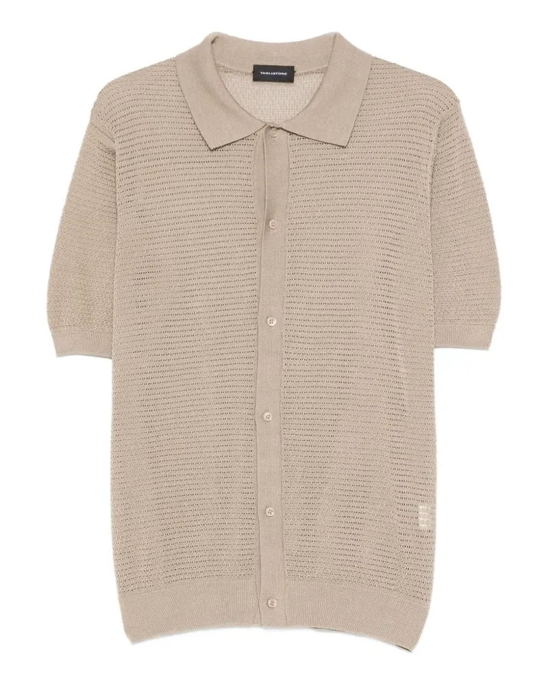 Tagliatore open-knit buttoned shirt - Nude Nude