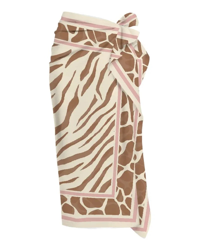 MC2 Saint Barth Thaiti animal-print wrap sarong - Nude Nude
